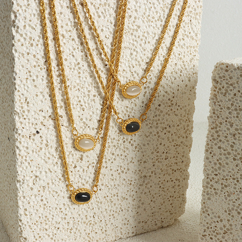 Twist Double-Layer Pendant Necklace