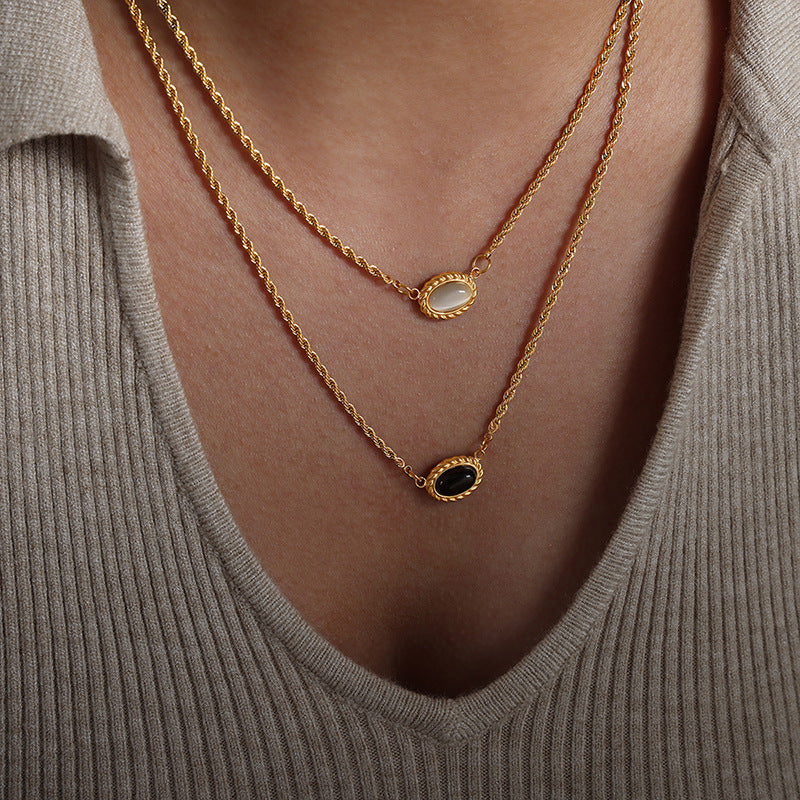 Twist Double-Layer Pendant Necklace