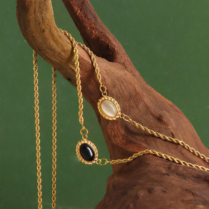 Twist Double-Layer Pendant Necklace