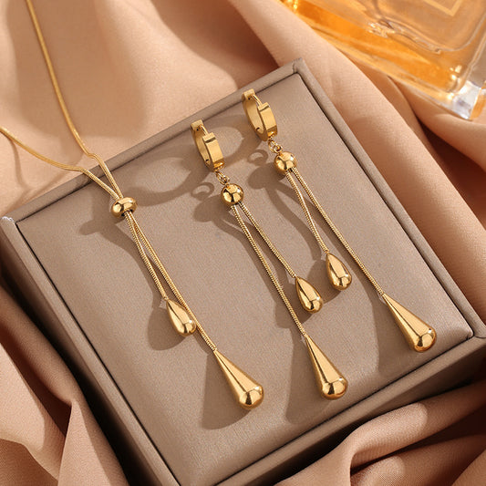 Tassel Necklace & Earrings Set