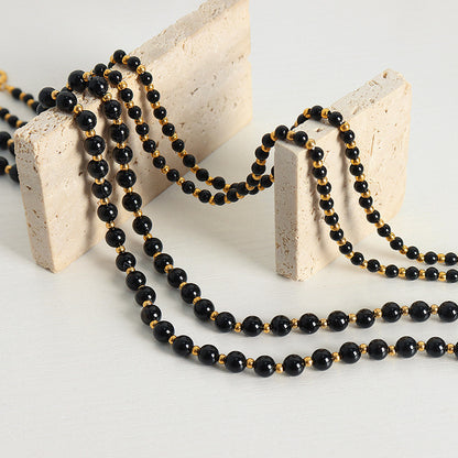 Black Agate Beaded Necklace