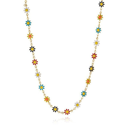 Colorful Daisy Oil Necklace