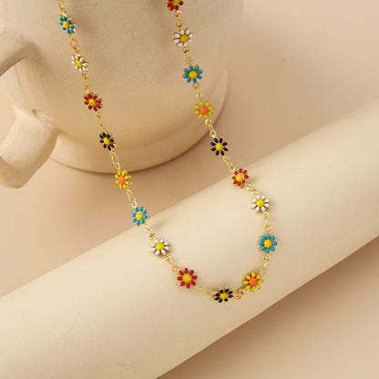 Colorful Daisy Oil Necklace