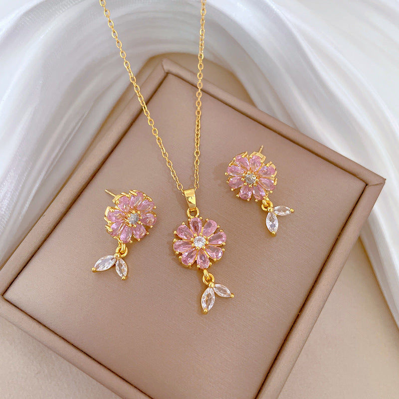 Luxury Diamond Flower Jewelry Set