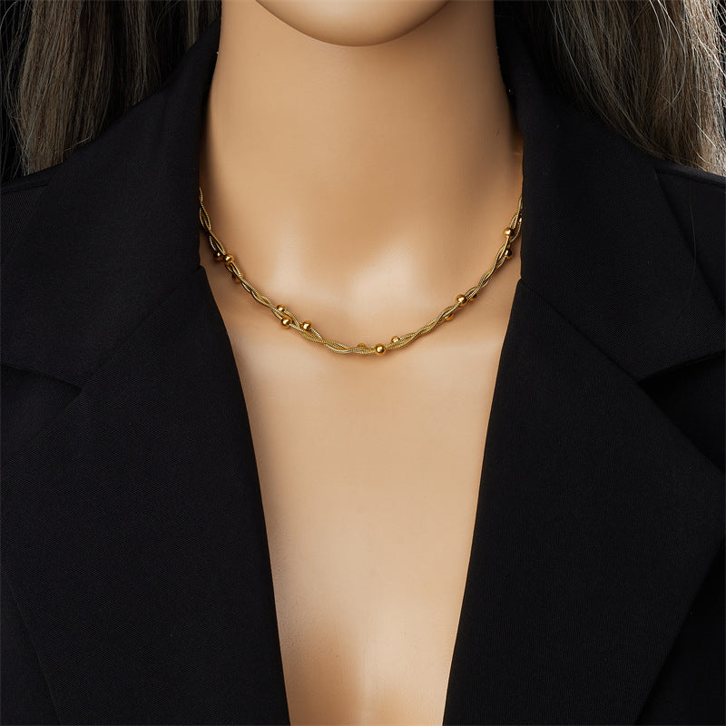 Gold-Plated Cross Chain Necklace