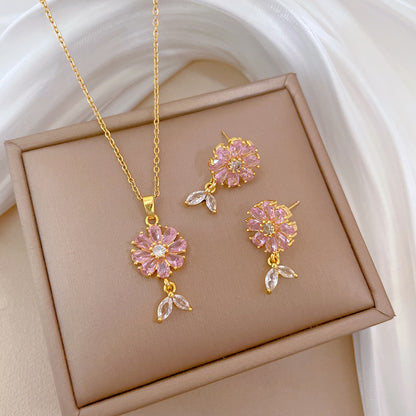 Luxury Diamond Flower Jewelry Set