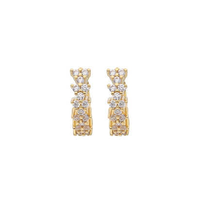 Geometric Zircon Twin Earrings