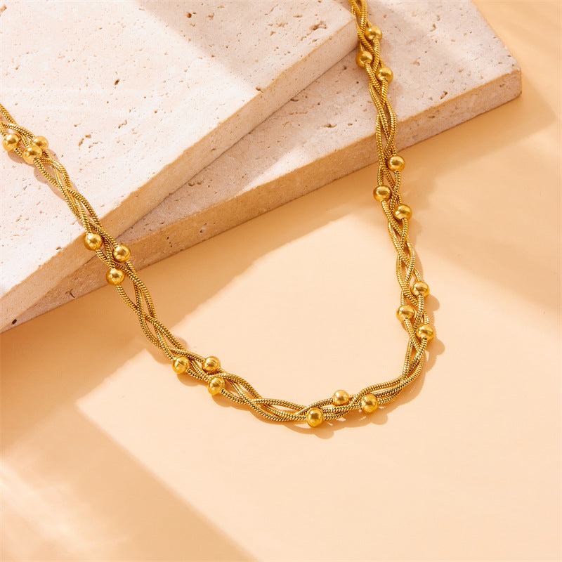 Gold-Plated Cross Chain Necklace