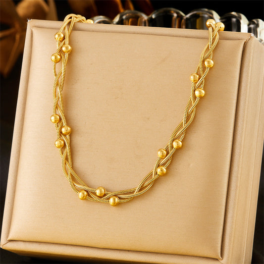 Gold-Plated Cross Chain Necklace