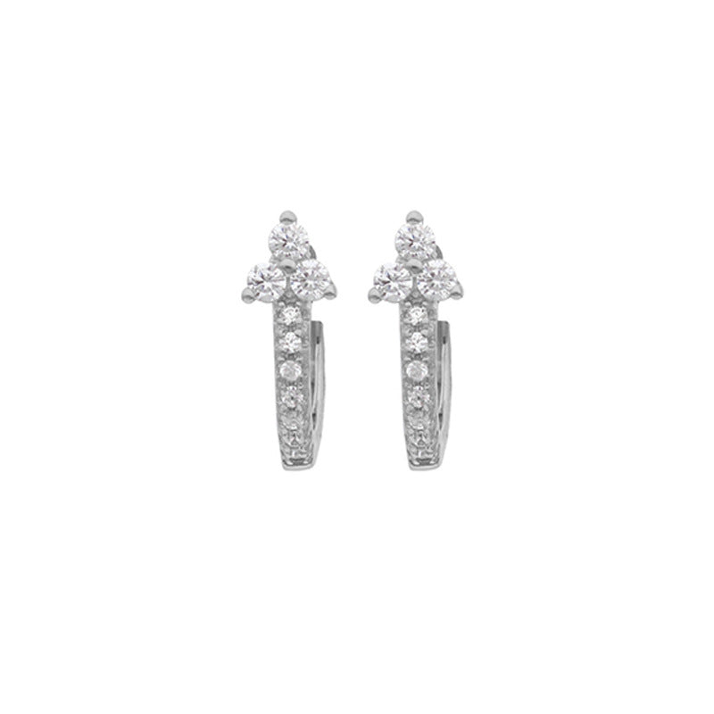 Geometric Zircon Twin Earrings