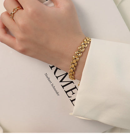 Widened 18K Gold-Plated Bracelet